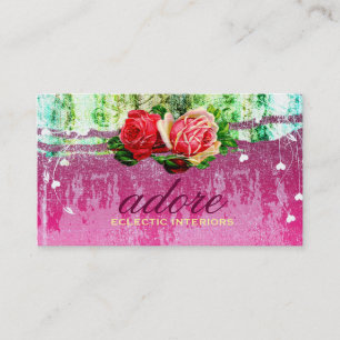GC   Adore in Roses   Vintage Business Card