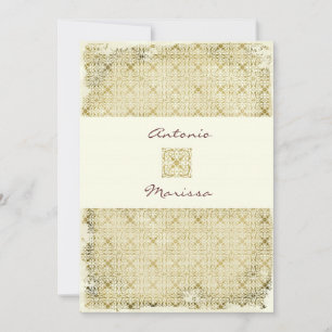 GC   ELEGANT VINTAGE GOLD INVITATION