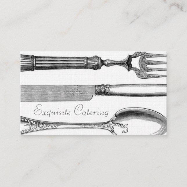 GC | Exquisite Table Setting Linen Paper Business Card (Front)