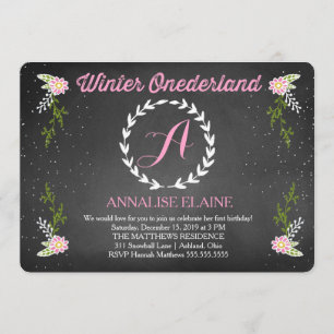 GC Girl Winter Onderland Pink Birthday Invitation