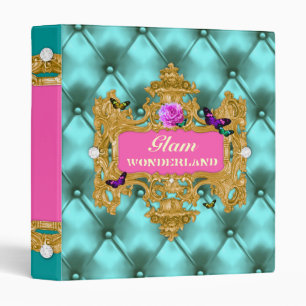 GC Glam Wonderland Gold Aqua Tuft Binder