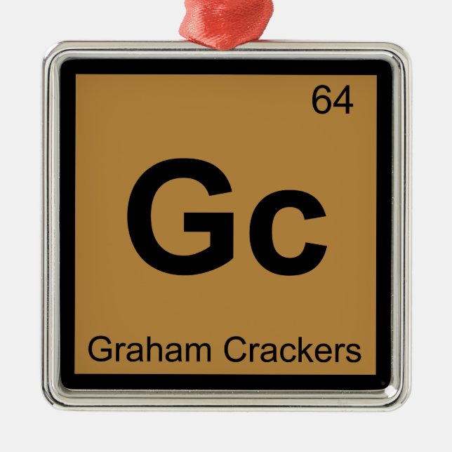 Gc - Graham Crackers Chemistry Periodic Table Metal Ornament (Front)