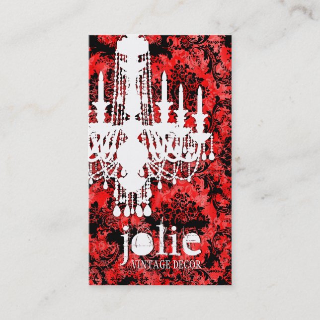 GC Jolie Red Liquorice Damask Business Card (Front)