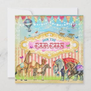 GC Magical Join the Circus Vintage Stripes Invite