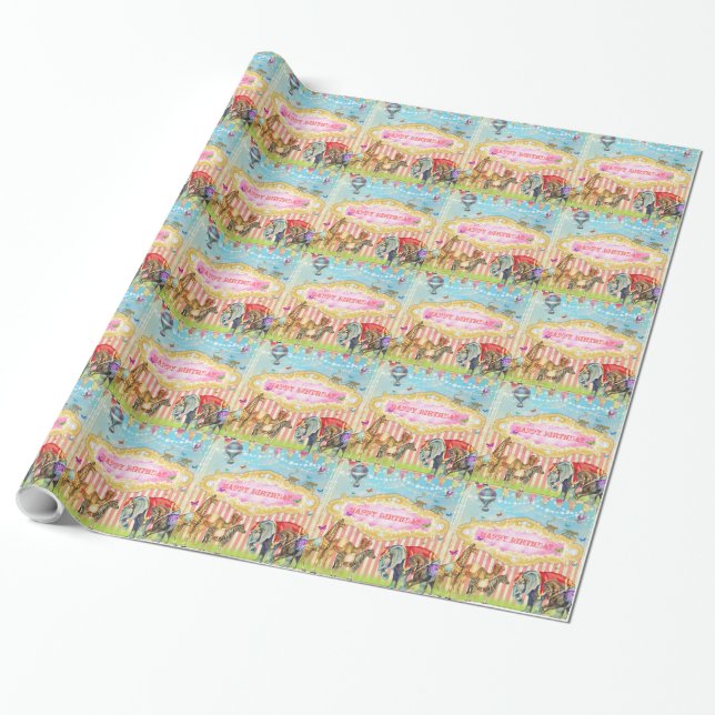 GC Magical Join the Circus Vintage Wrapping Paper (Unrolled)
