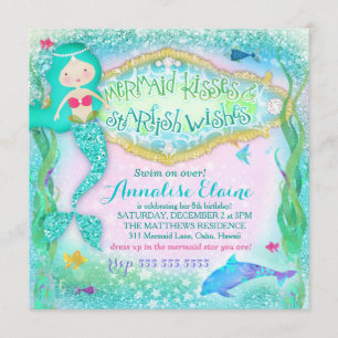 GC Magical Mermaid Invitation Glitter
