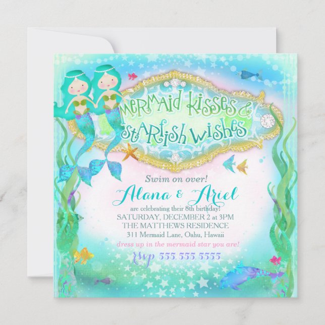 GC Magical Twins Mermaid Invitation (Front)