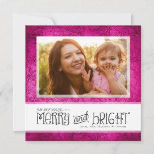 GC May Your Days Be Merry & Bright Pink Holiday Card