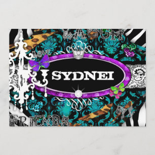 GC   Miss Fun n' Fancy Stuff Ultimate Blue Invitation