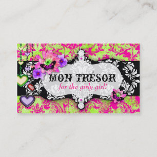 GC   Mon Trésor Hot Pink Lime Business Card