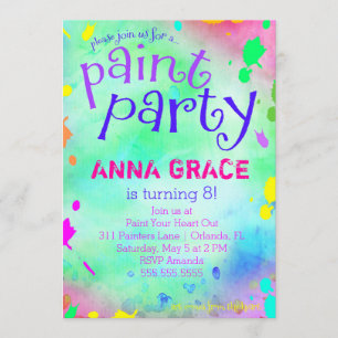 GC Paint Party Birthday Invitation
