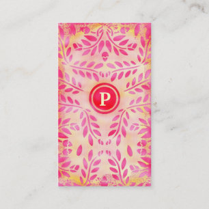 GC   Pink Lemon Cookie Monogram Business Card