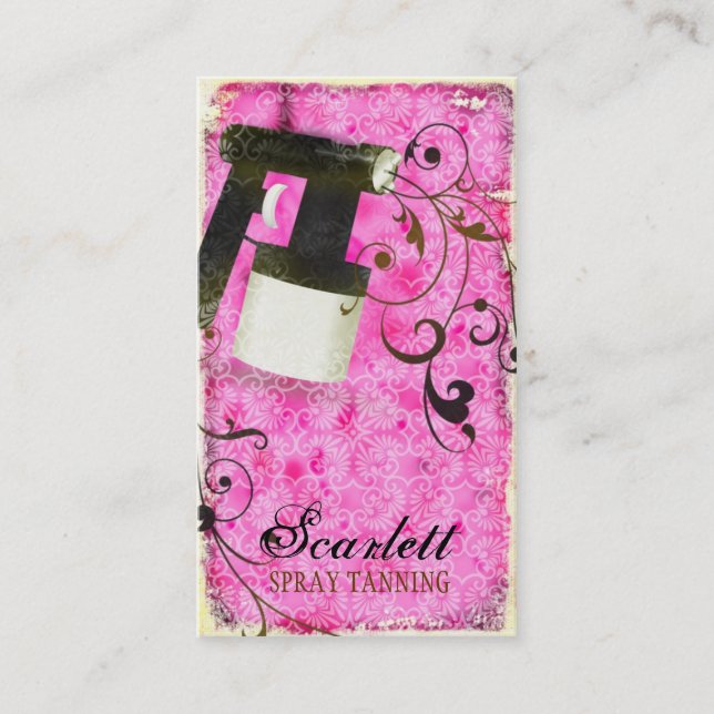 GC Pink Spray Tan Vintage Business Card (Front)
