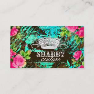 GC Shabby Aqua Garden Tiara Business Card
