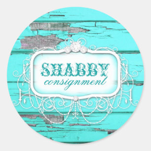 GC Shabby Vintage Aqua Wood Sticker