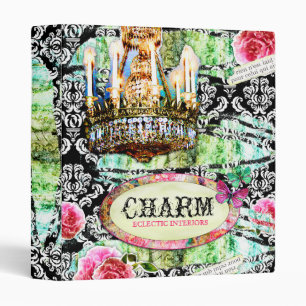 GC Shabby Vintage Charm - Black Damask Binder