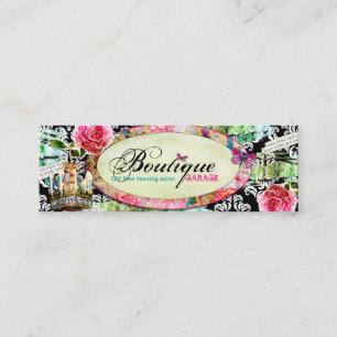 GC Shabby Vintage Charm Black Damask Mini Business Card