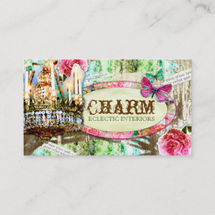 GC   Shabby Vintage Charm Chipped Paint Business Card