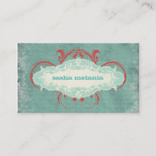 GC Tantalizing Turquoise Red "Aged" Business Card