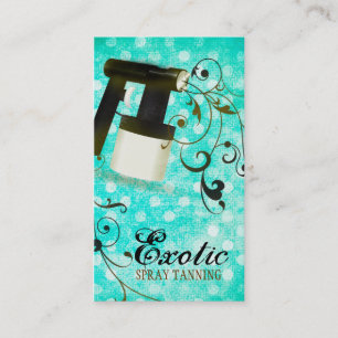 GC Turquoise Dots Spray Tan Vintage Business Card