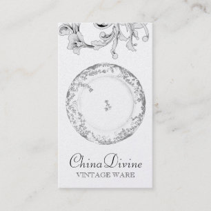 GC Vintage China Divine Silverware Business Card