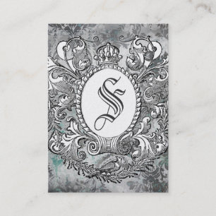 GC Vintage Crown Scroll Premium Pearl Paper Business Card
