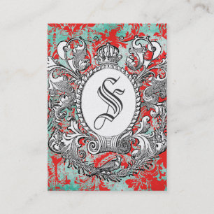 GC Vintage Crown Scroll Premium Pearl Paper Business Card