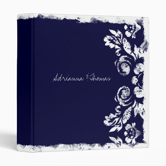 GC | Vintage Damask Binder Navy (Front/Spine)