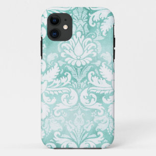 GC Vintage Damask Turquoise & White iPhone 11 Case