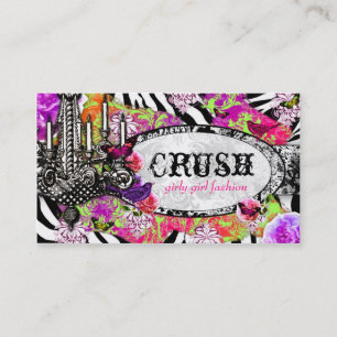 GC Vintage Lime Crush Charm Jungle Zebra Business Card