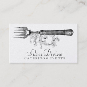 GC Vintage Silver Divine Two Silverware Business Card