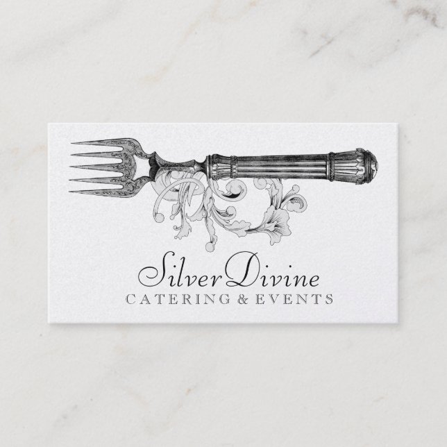 GC Vintage Silver Divine Two Silverware Business Card (Front)
