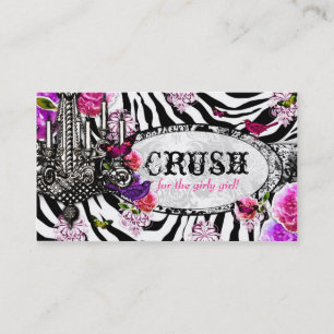 GC   Vintage Zebra Charm Business Card