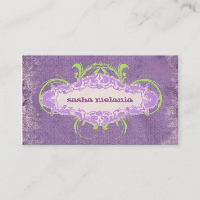GC | Vivaciously Violet "Aged" Business Card (Front)