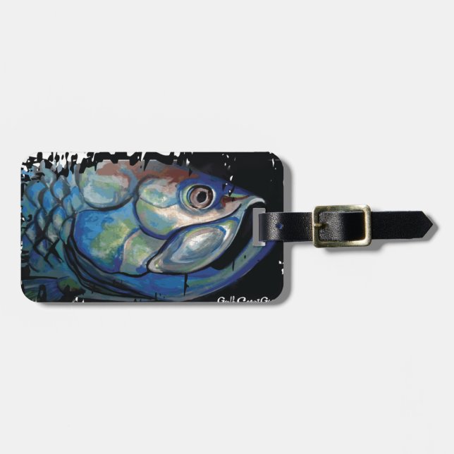 GCG Boca Grande Blue Tarpon Head Luggage Tag (Front Horizontal)