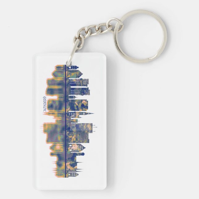 Gdansk Skyline Keychain (Back)