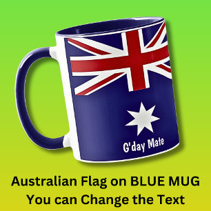 G'day Mate Australian Flag on Blue Combo Mug