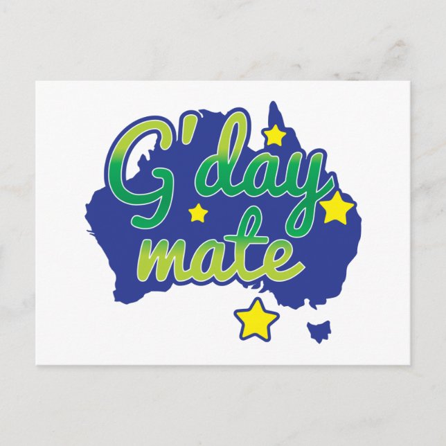 G'DAY Mate Australian Greeting hello Postcard (Front)