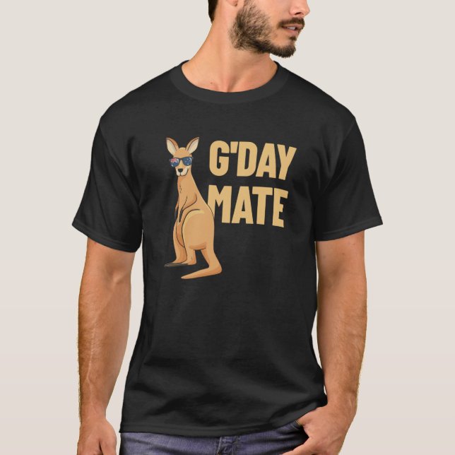 G'Day Mate Kangaroo Aussie Australia Roo G'Day Mat T-Shirt (Front)