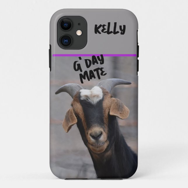 G'day mate smiling goat Customizable Case-Mate iPhone Case (Back)