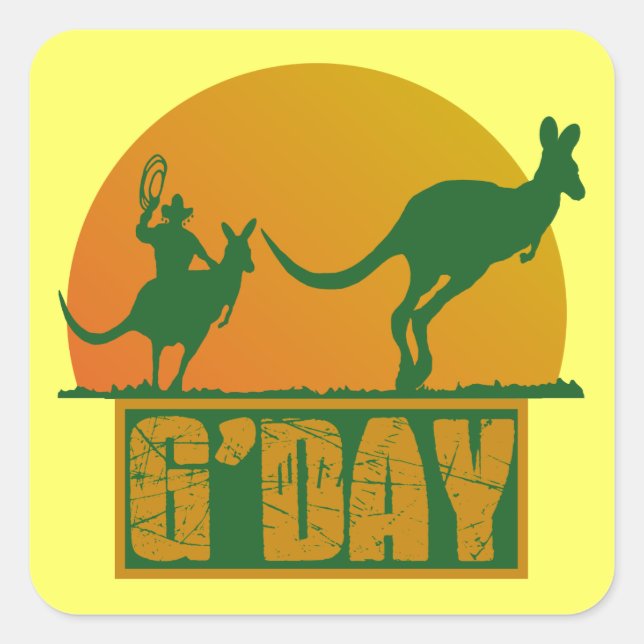 G'Day Square Sticker (Front)