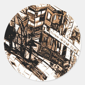 gdp fear classic round sticker