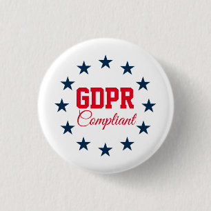 GDPR Compliant General Data Protection Regulation 1 Inch Round Button