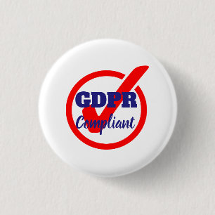 GDPR Compliant General Data Protection Regulation 1 Inch Round Button