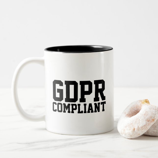 GDPR Compliant Two-Tone Coffee Mug (With Donut)