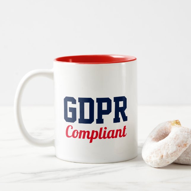 GDPR Compliant Two-Tone Coffee Mug (With Donut)