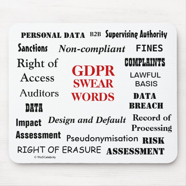 GDPR Swear Words Annoying Funny Compliance Joke Mouse Pad (Front)