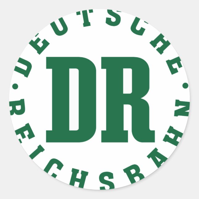 GDR. / DDR. Railway - German Reichsbahn Sign Classic Round Sticker (Front)