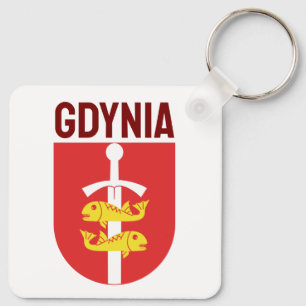 Gdynia coat of arms, Poland Keychain