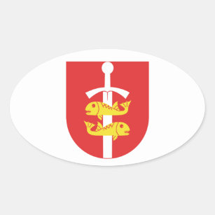 Gdynia coat of arms, Poland Oval Sticker